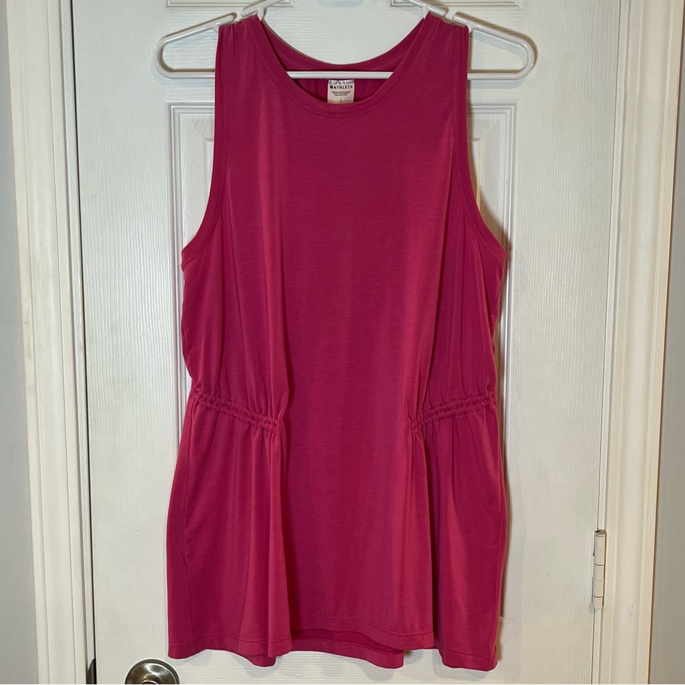 Athleta Women’s Tank Top Size Large Air Out Cinch Athletic Workout Shirt